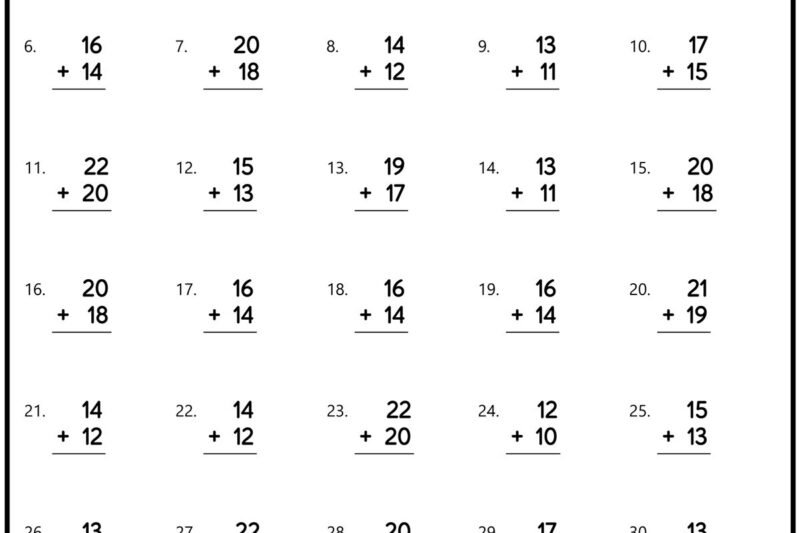 Free Printable Doubles Addition Worksheet