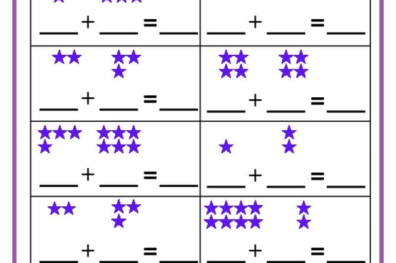 Free Kindergarten Addition Worksheets To 10