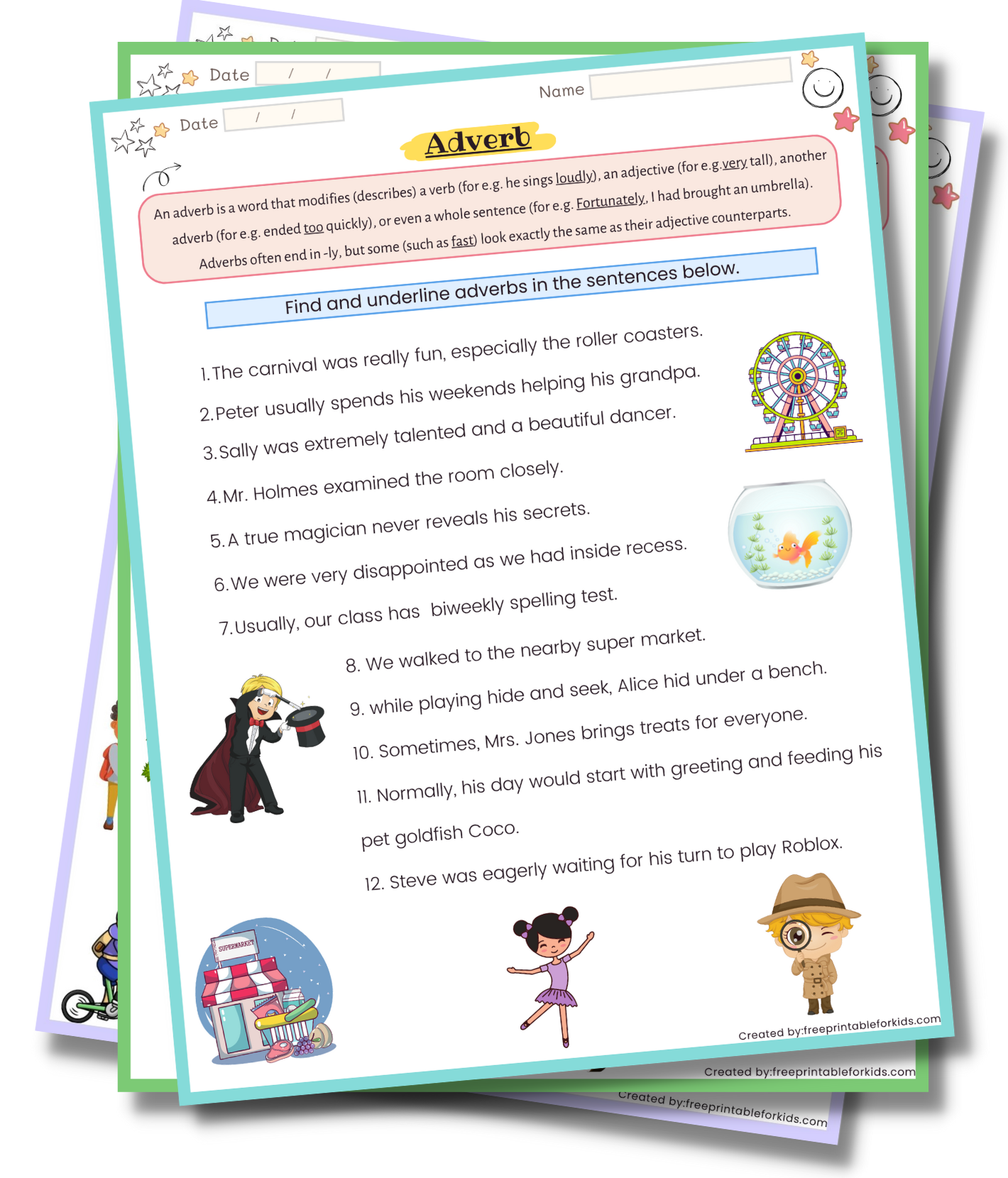 Adverbs Worksheets To Practice Grammar For Fourth Grade 