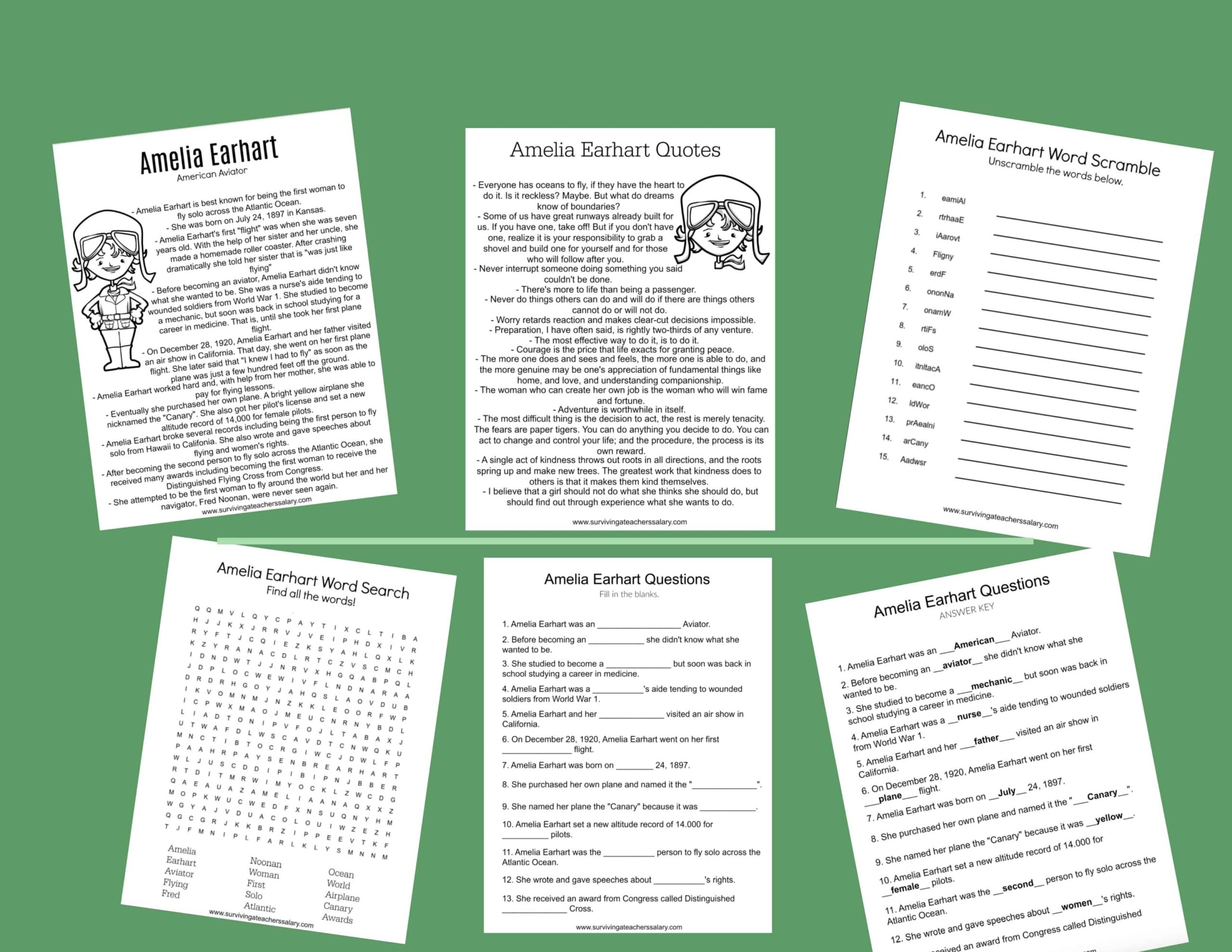 Amelia Earhart Free Worksheets Printable Amelia Earhart Free Worksheets Printable