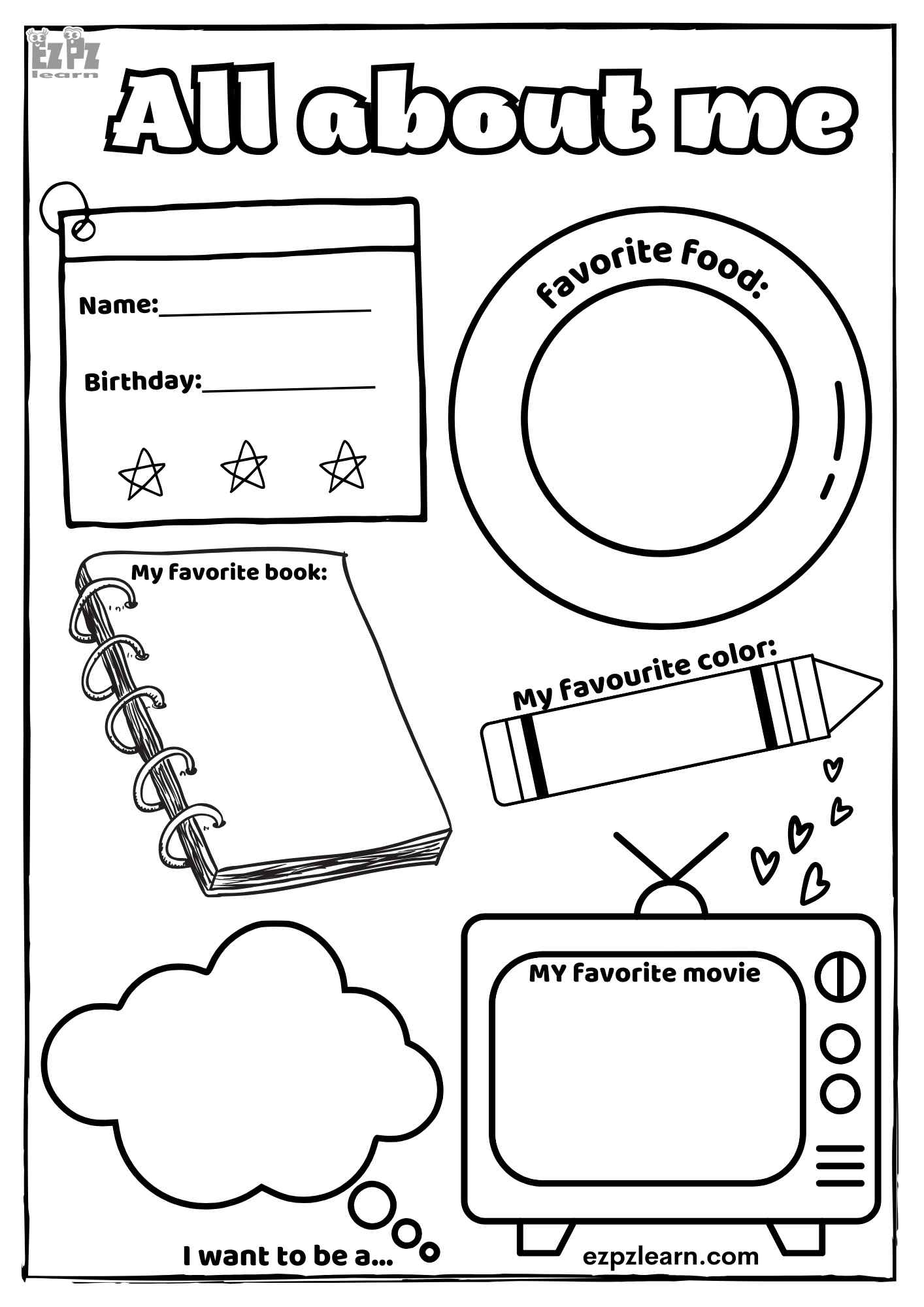 All About Me Preschool Printable Pdf