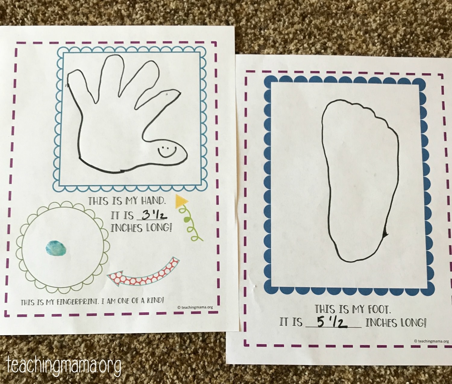 All About Me Theme Preschool Printables