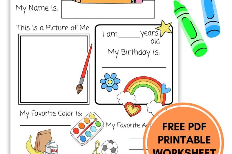 All About Me Safety Preschool Printable