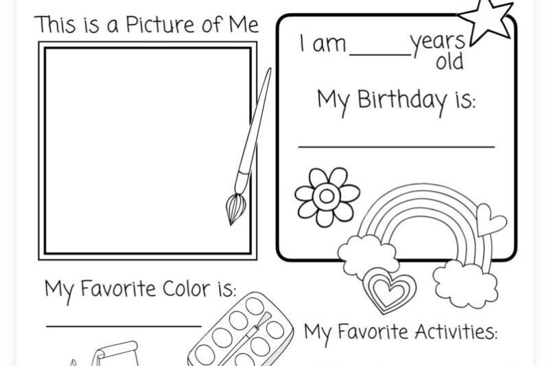 Free All About Me Preschool Printables