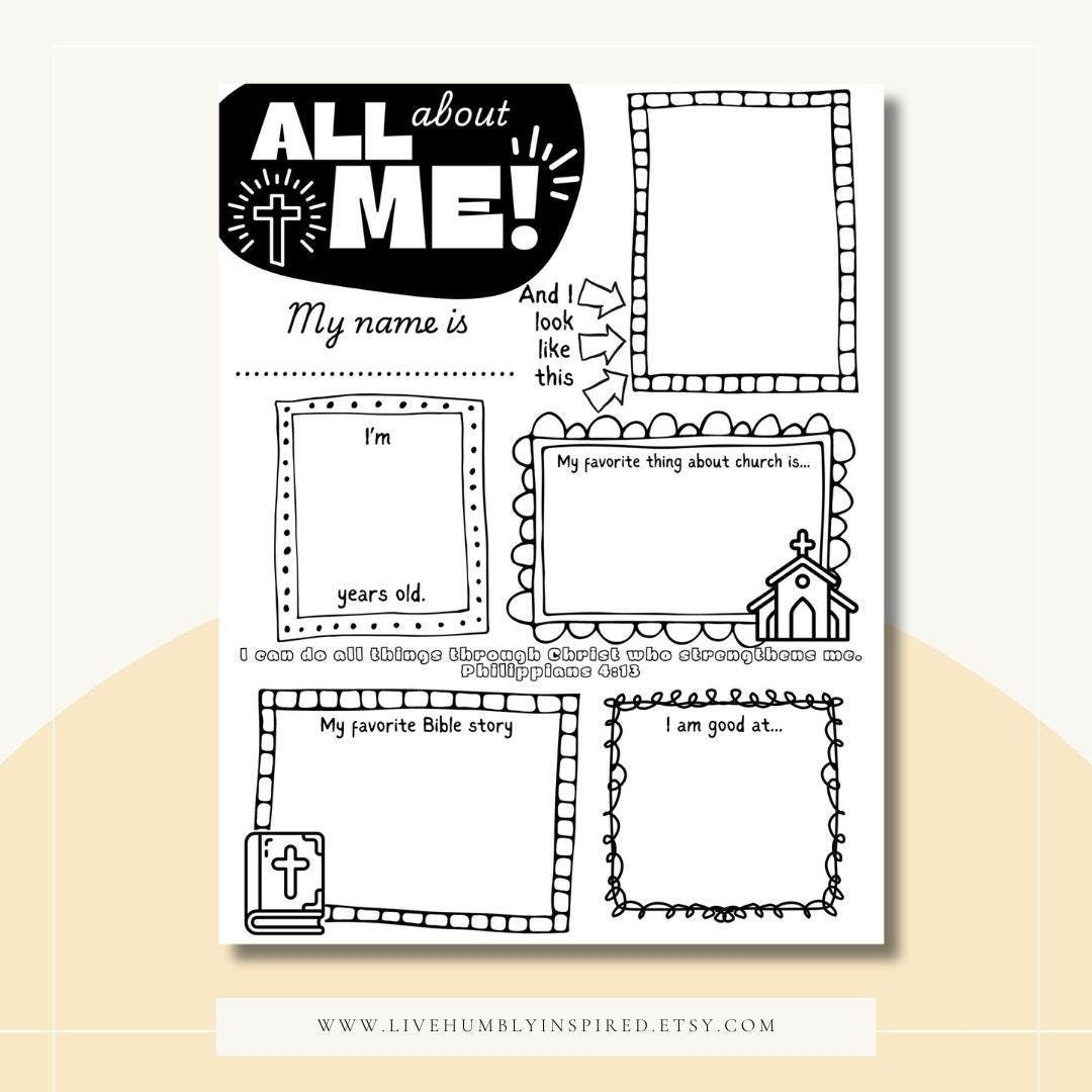 All About Me Printable Book Preschool