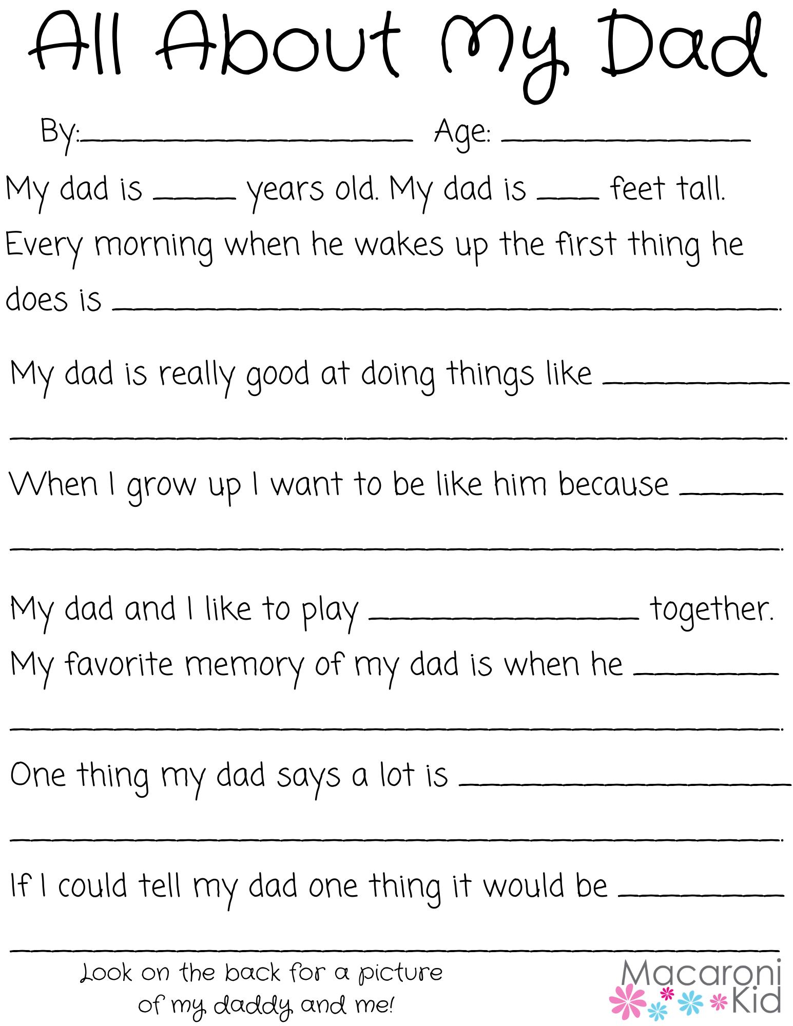 All About My Dad A Father s Day Questionnaire And Free Printable Macaroni KID Acton Concord Bedford Lexington