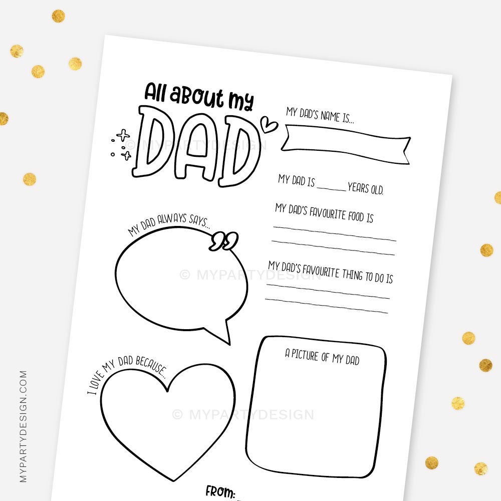 Father's Day Worksheets Printable Free