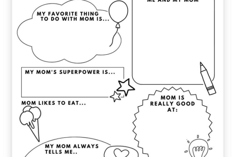 All About Mom Worksheet Printable Free