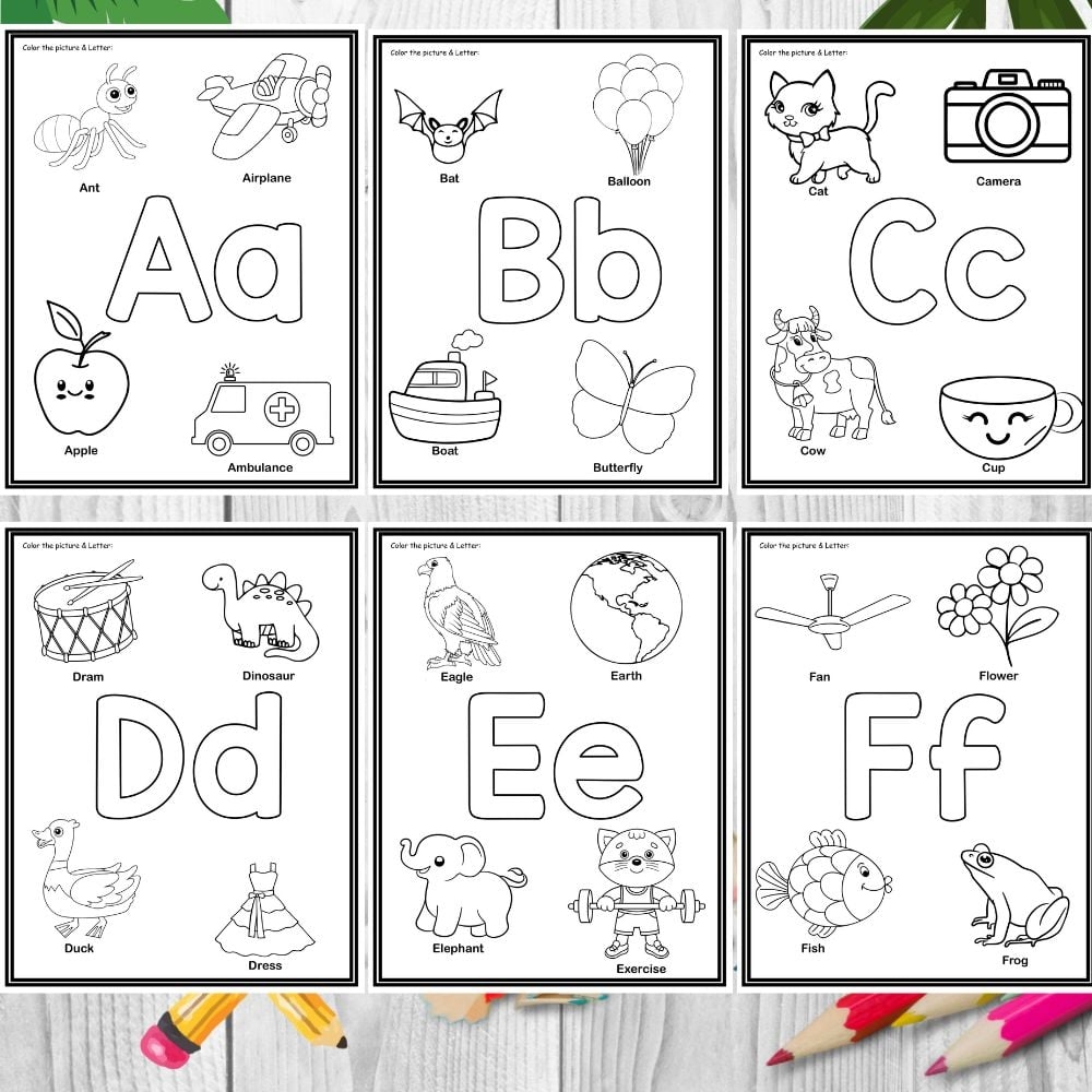 Alphabet A Z Letter Coloring Worksheets pdf Payhip