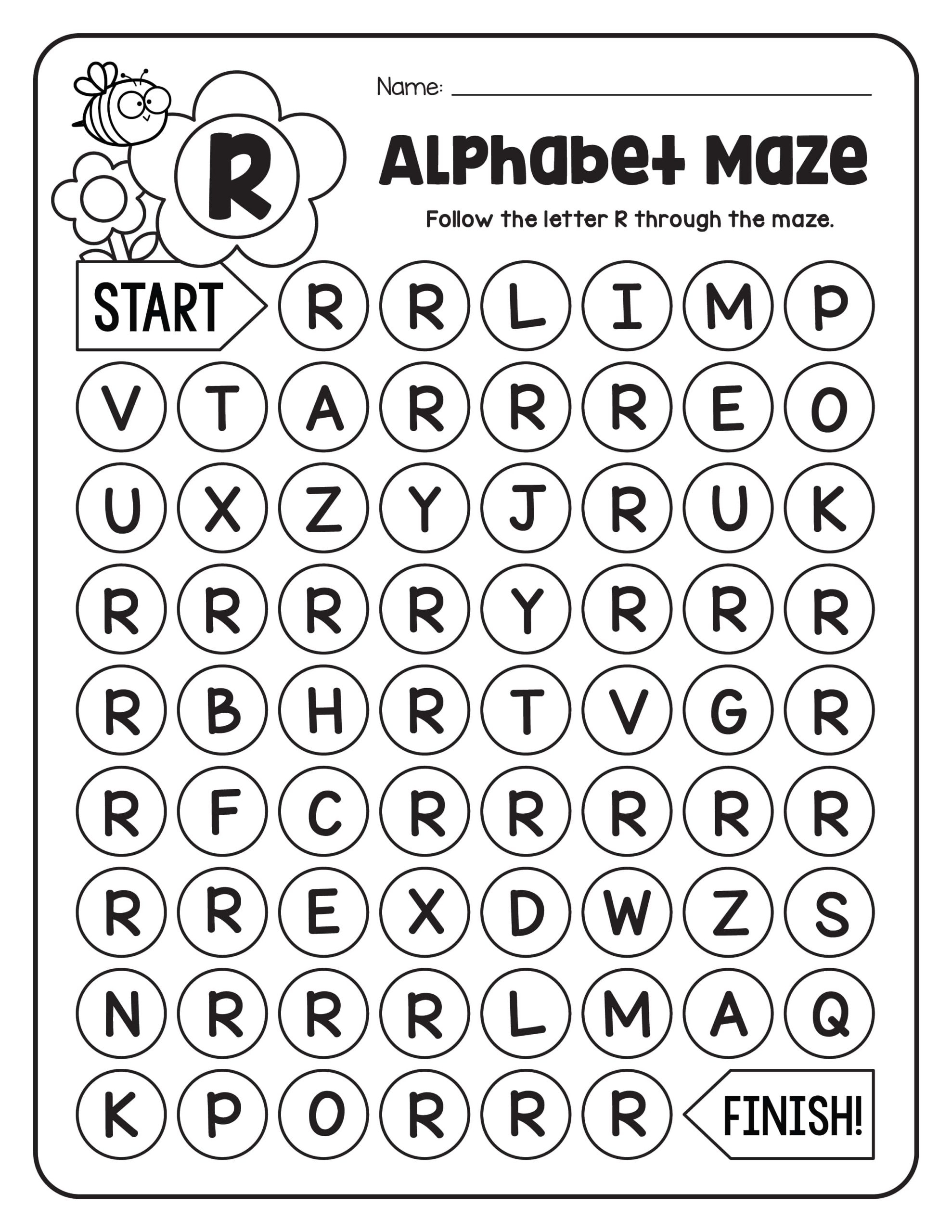 Alphabet Maze Worksheets Made By Teachers