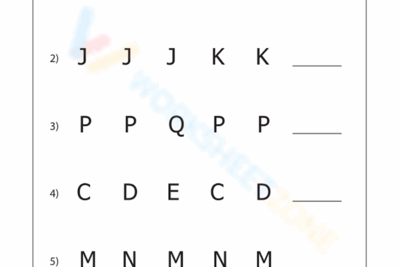 Alphabet Pattern Worksheets
