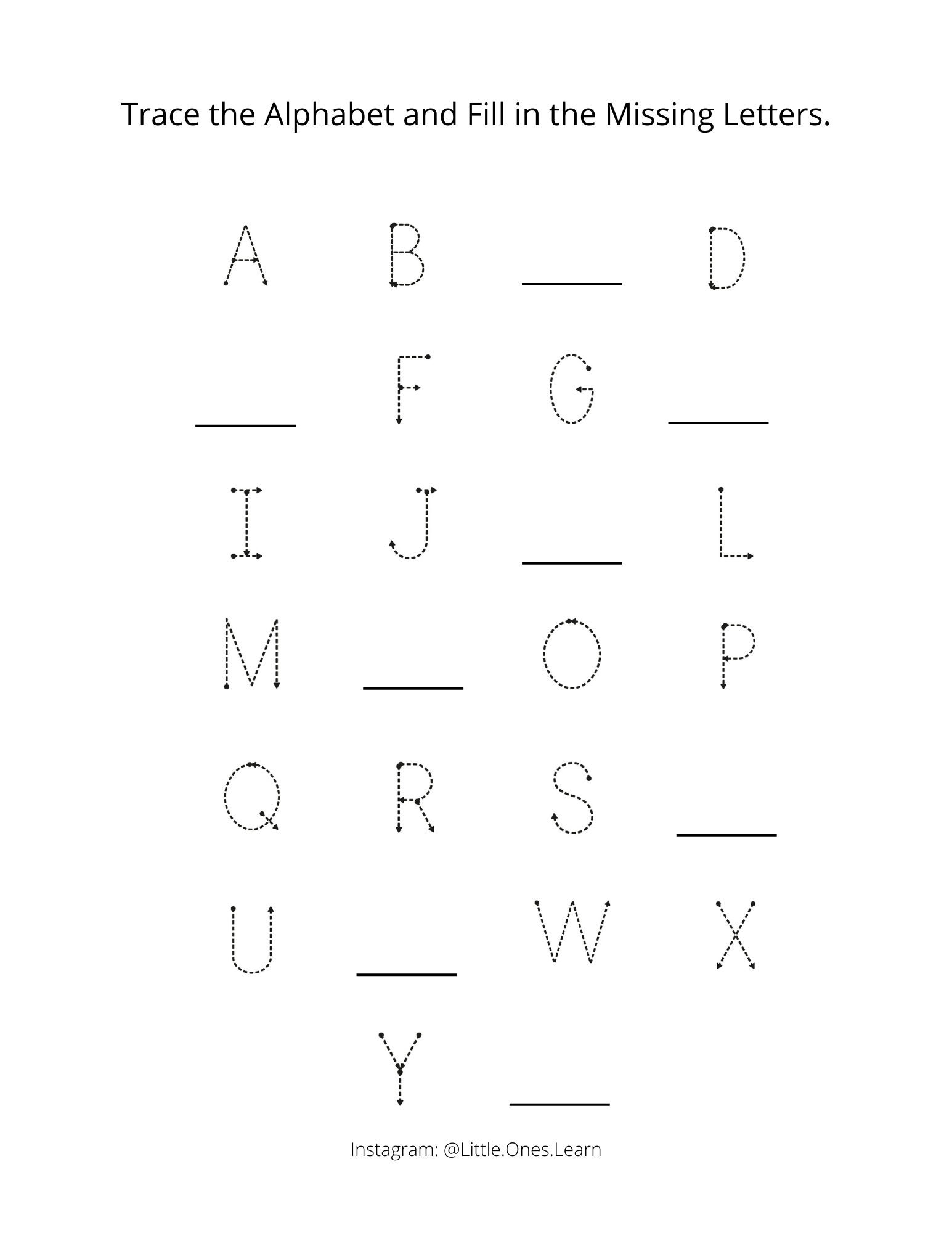 Alphabet Worksheet Printing Practice Fill In The Letter Etsy Alphabet Worksheet Printing Practice Fill In The Letter Etsy