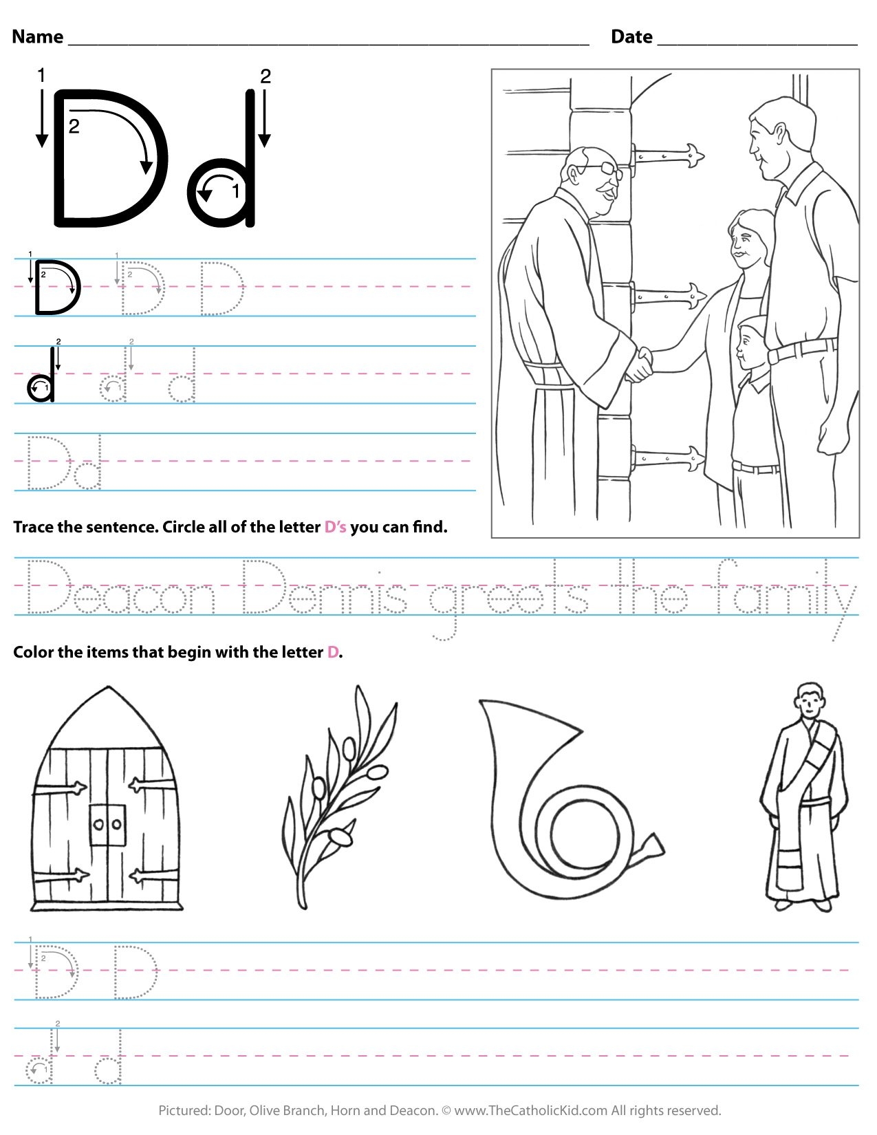 D Alphabet Worksheet