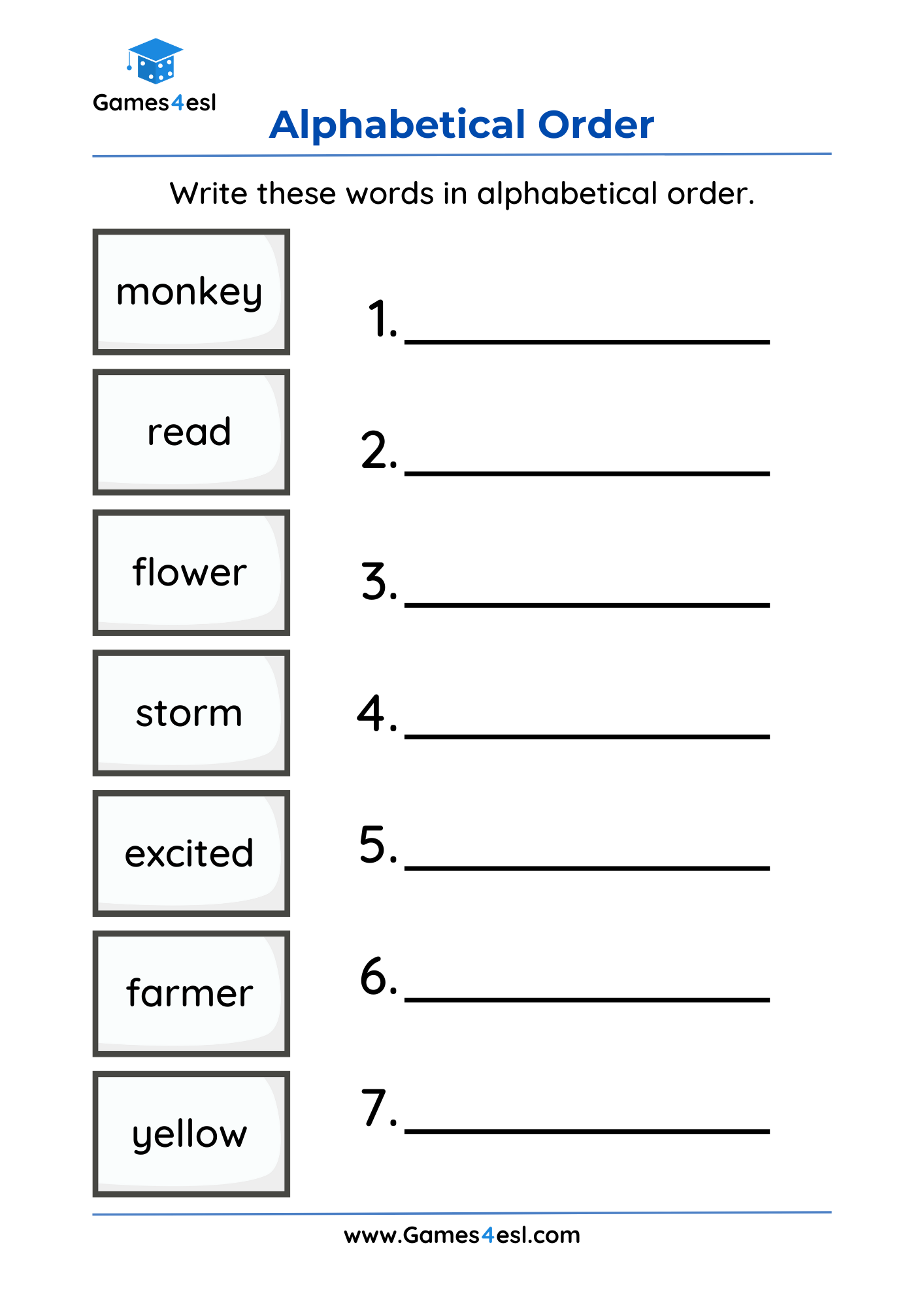Alphabetical Order Worksheets Pdf