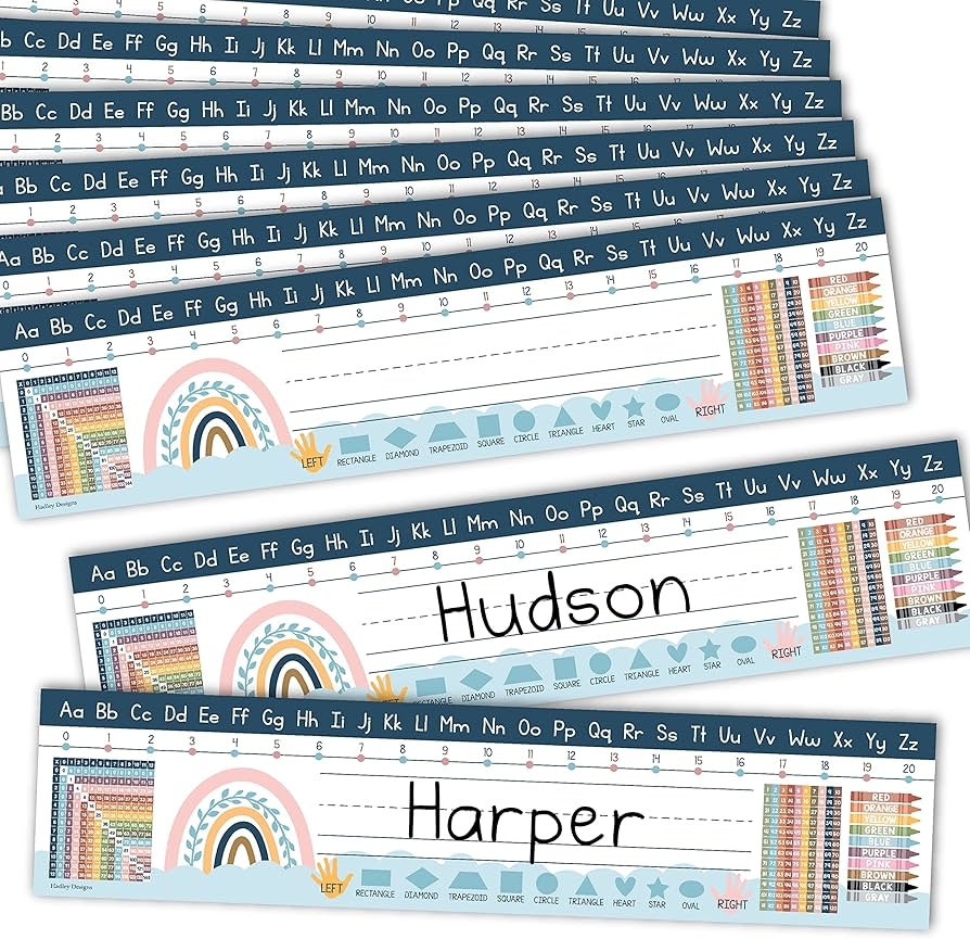 Amazon Desk Name Tags For Classroom 25 Student Name Plates For Classroom Kindergarten Preschool 1st 2nd U0026 3rd Grade 13x3 Teacher Nameplates For Student Desks Boho Nametags Office Products