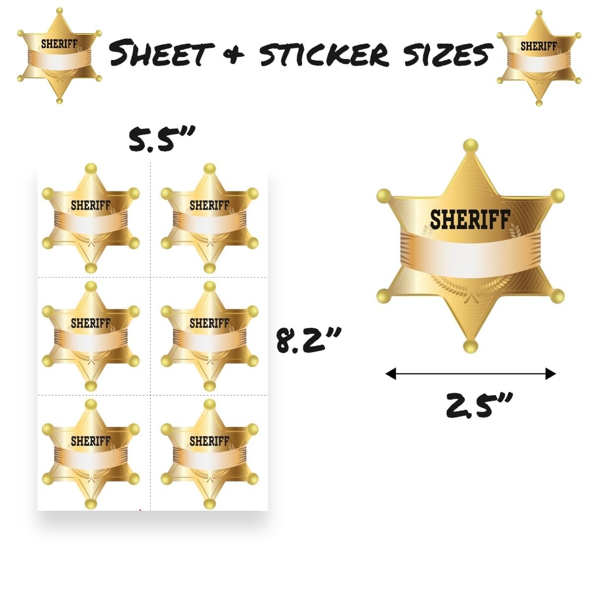 Amazon Joyful Artistry 120PCS Sheriff Badge Stickers Name Tags Police Sheriff Badge Stickers For Kids Name Labels Police Birthday Party 