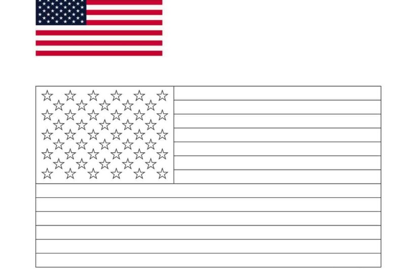 Preschool Usa Flag Colour Free Printable
