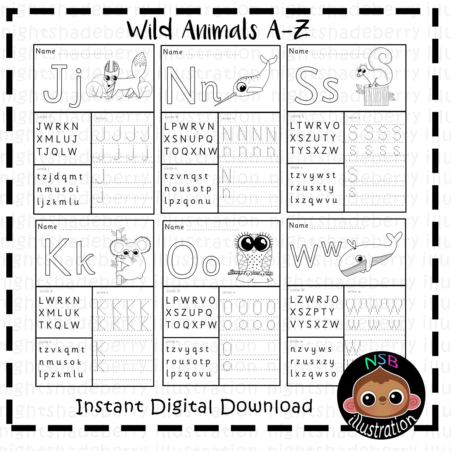 Animal Alphabet Find And Write Letter Writing Practice Printable Worksheets