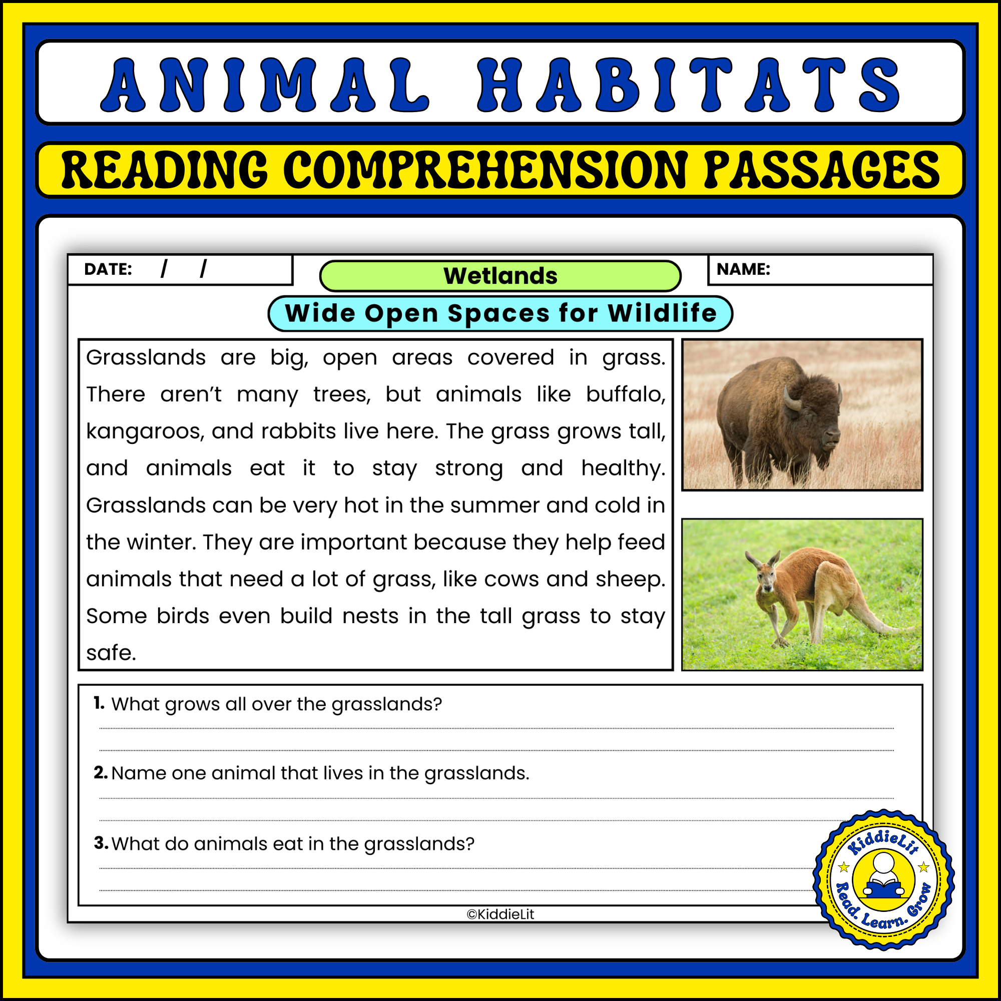 Animal Habitats Reading Comprehension Passages And Questions For K 2 Students Fun And Engaging Lea Animal Habitats Reading Comprehension Passages And Questions For K 2 Students Fun And Engaging Lea