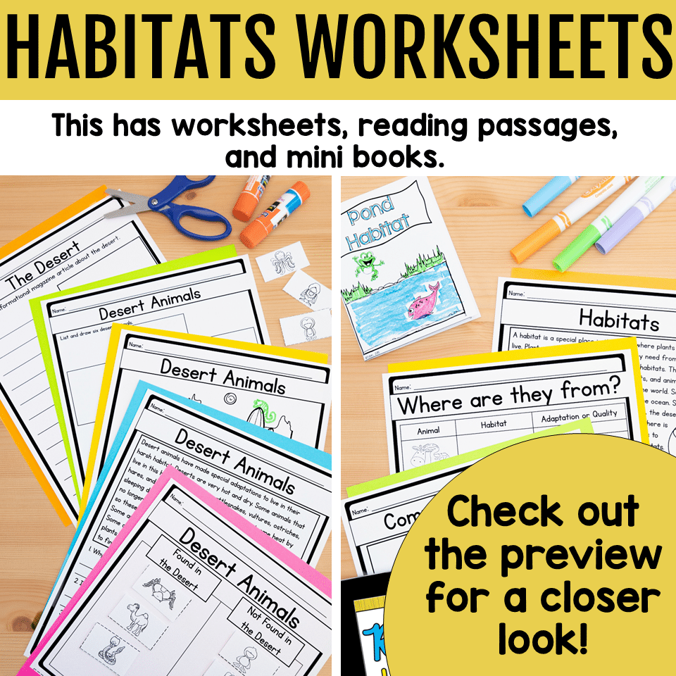 Animal Habitats Worksheets And Activities For Kids Animal Habitats Worksheets And Activities For Kids