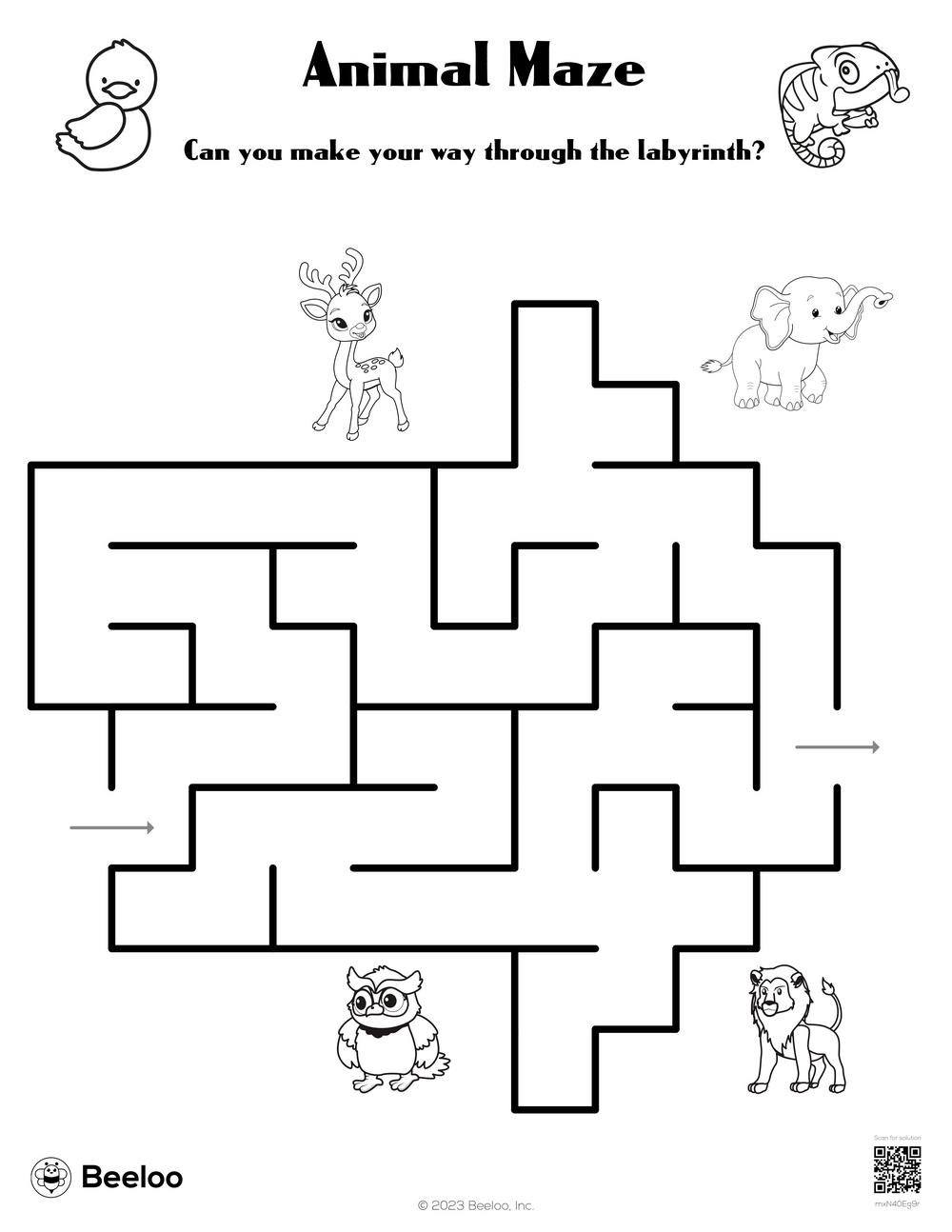 Animal Maze Beeloo Printable Crafts And Activities For Kids Animal Maze Beeloo Printable Crafts And Activities For Kids