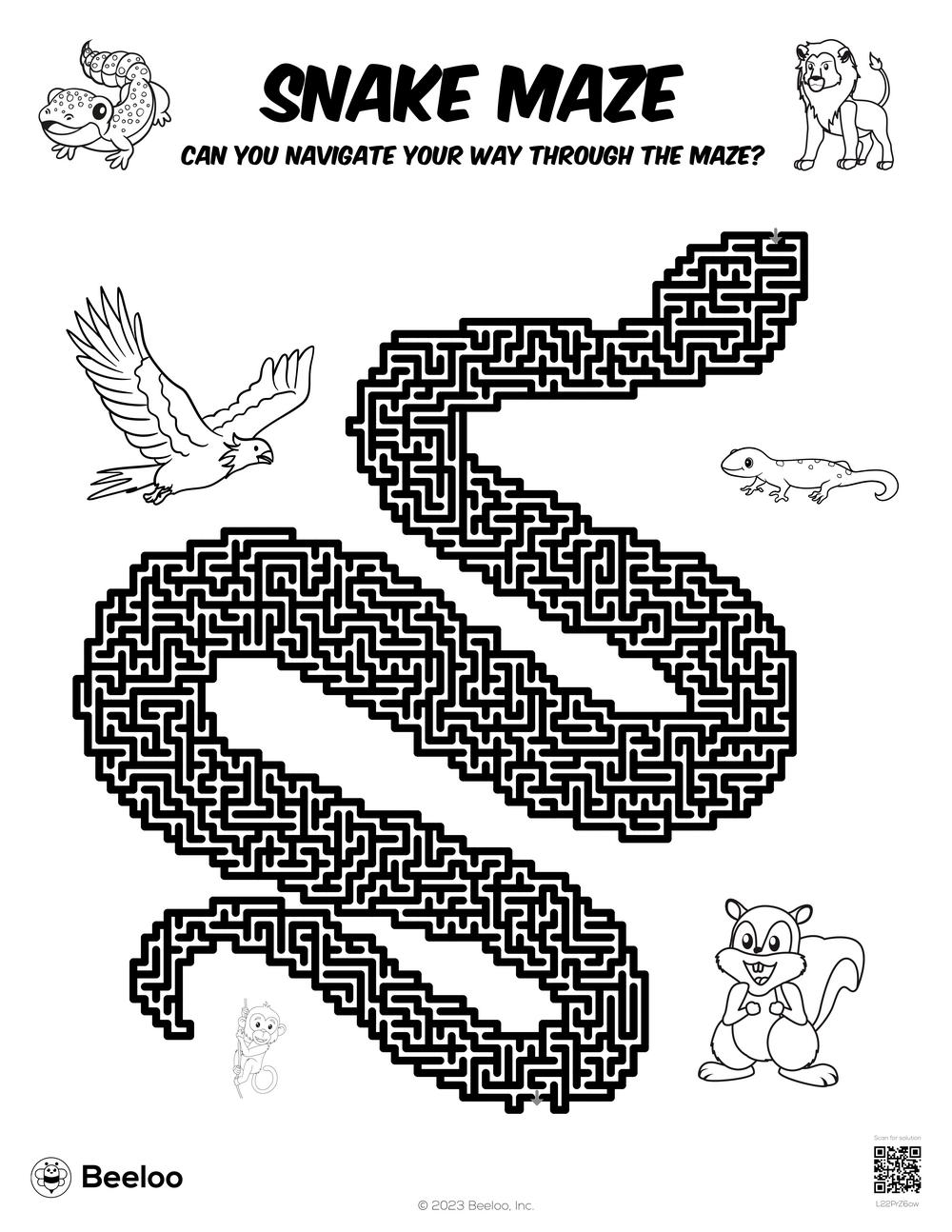 Animal Maze Worksheet Animal Maze Worksheet