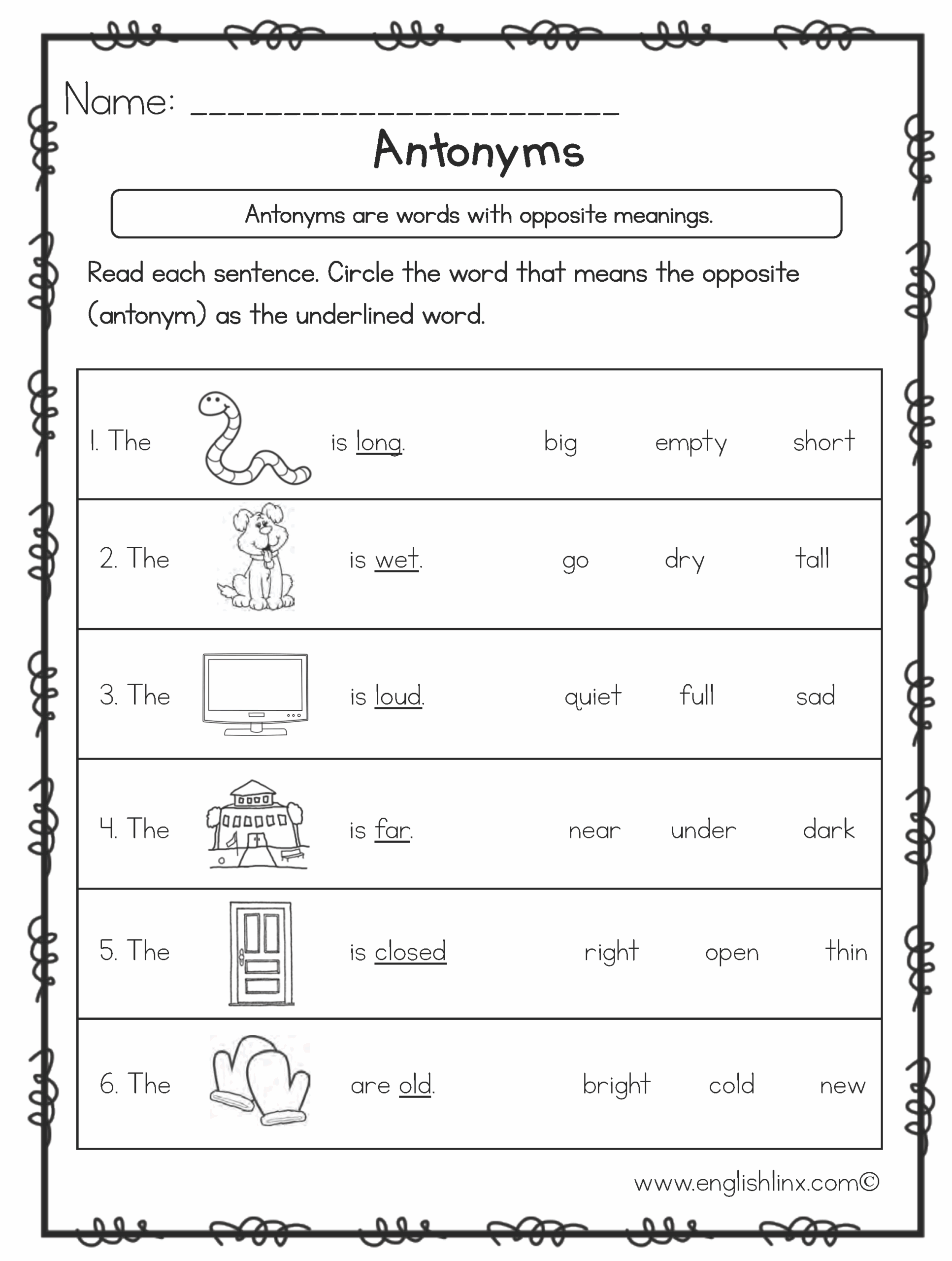 Antonyms Worksheets Opposite Antonyms Worksheets Antonyms Worksheets Opposite Antonyms Worksheets