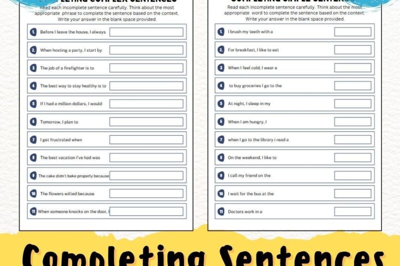 Reading Comprehension Sentences Aphasia Worksheets Adults