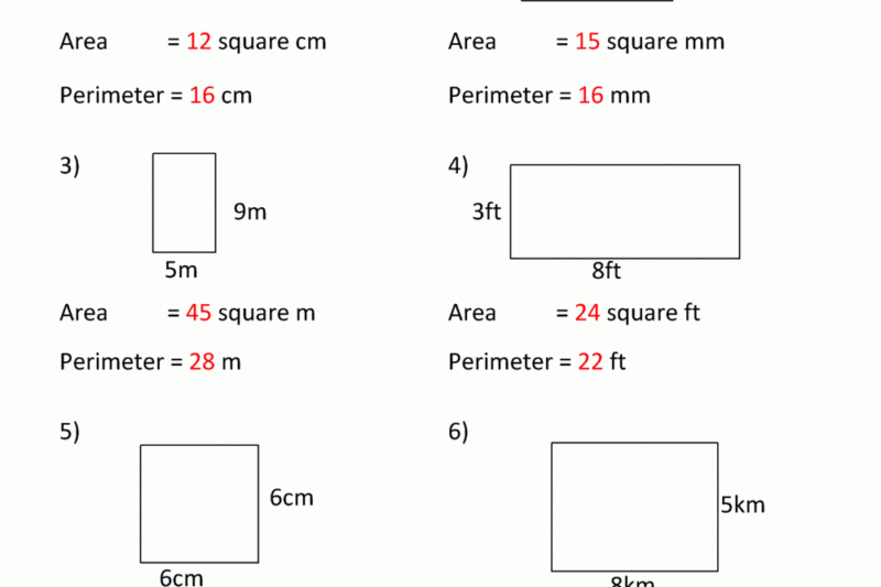 Free Printable Area And Perimeter Worksheets