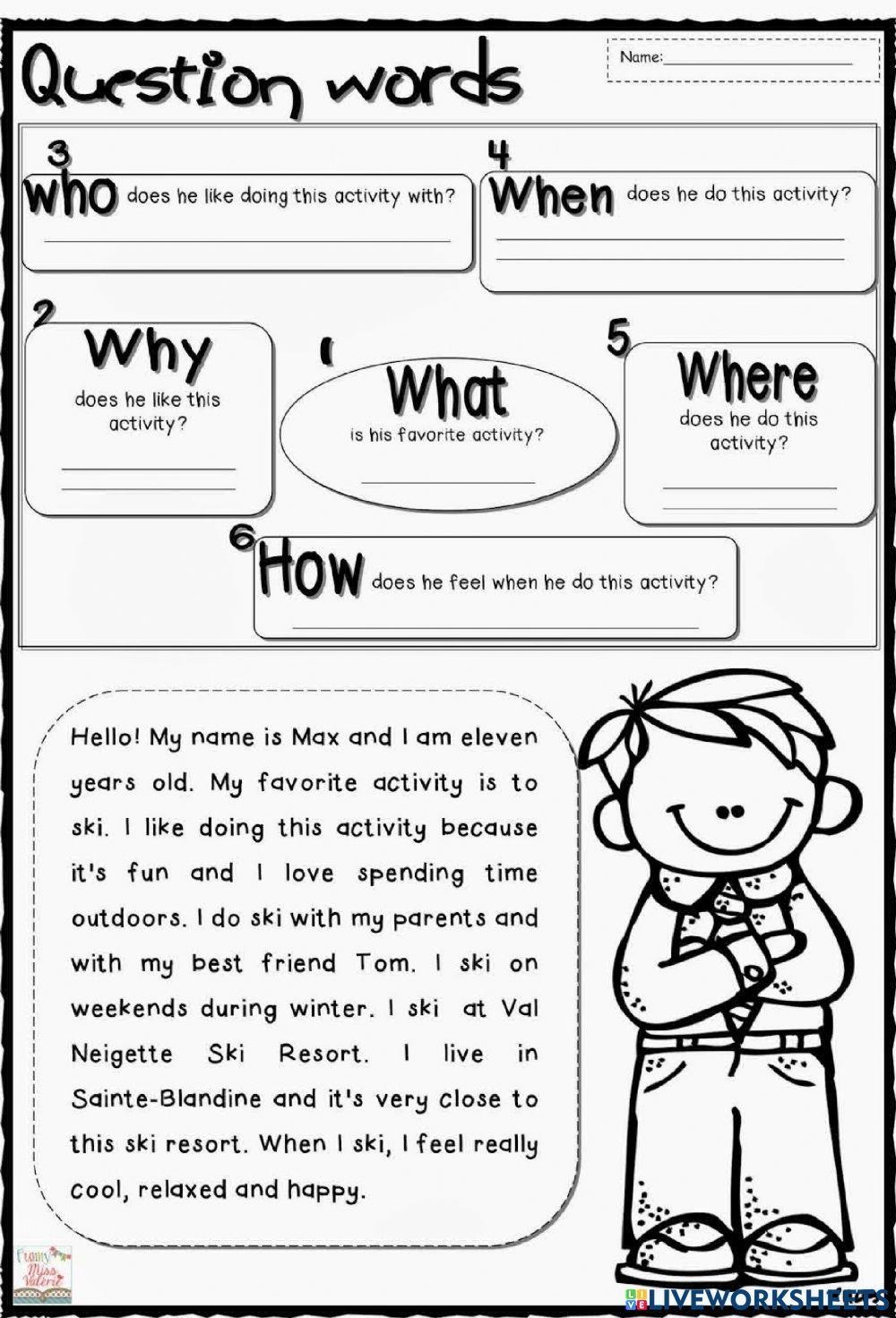 Asking Questions Reading Comprehension Strategies Online Exercise Worksheets Library
