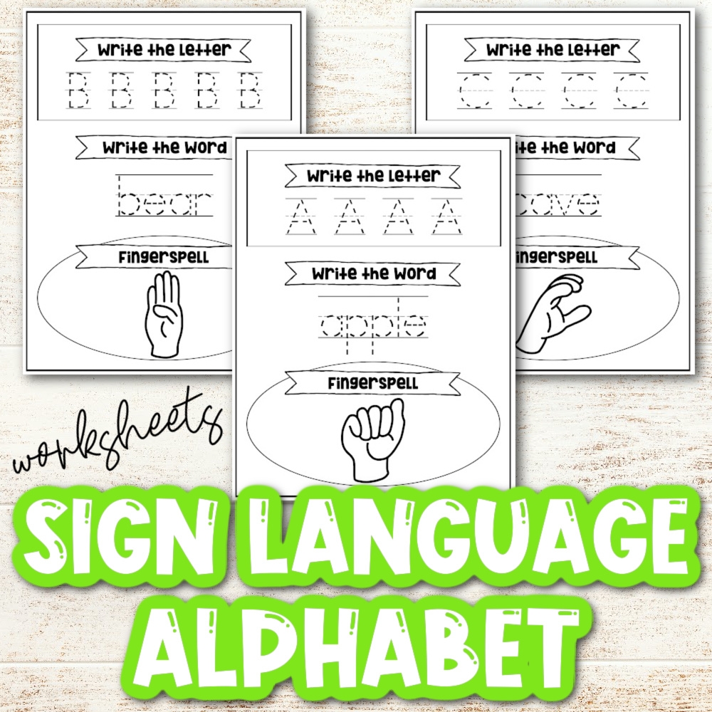 Asl Alphabet Worksheets