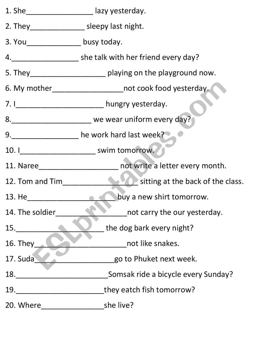 Auxiliary Verbs Mixed Tenses ESL Worksheet By Ladyhelen Worksheets Library