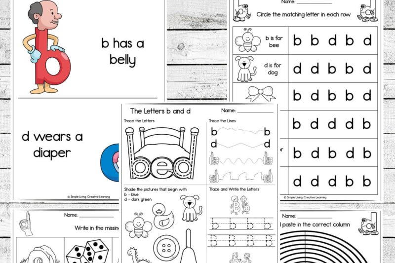 B And D Printable Worksheets Kindergarten