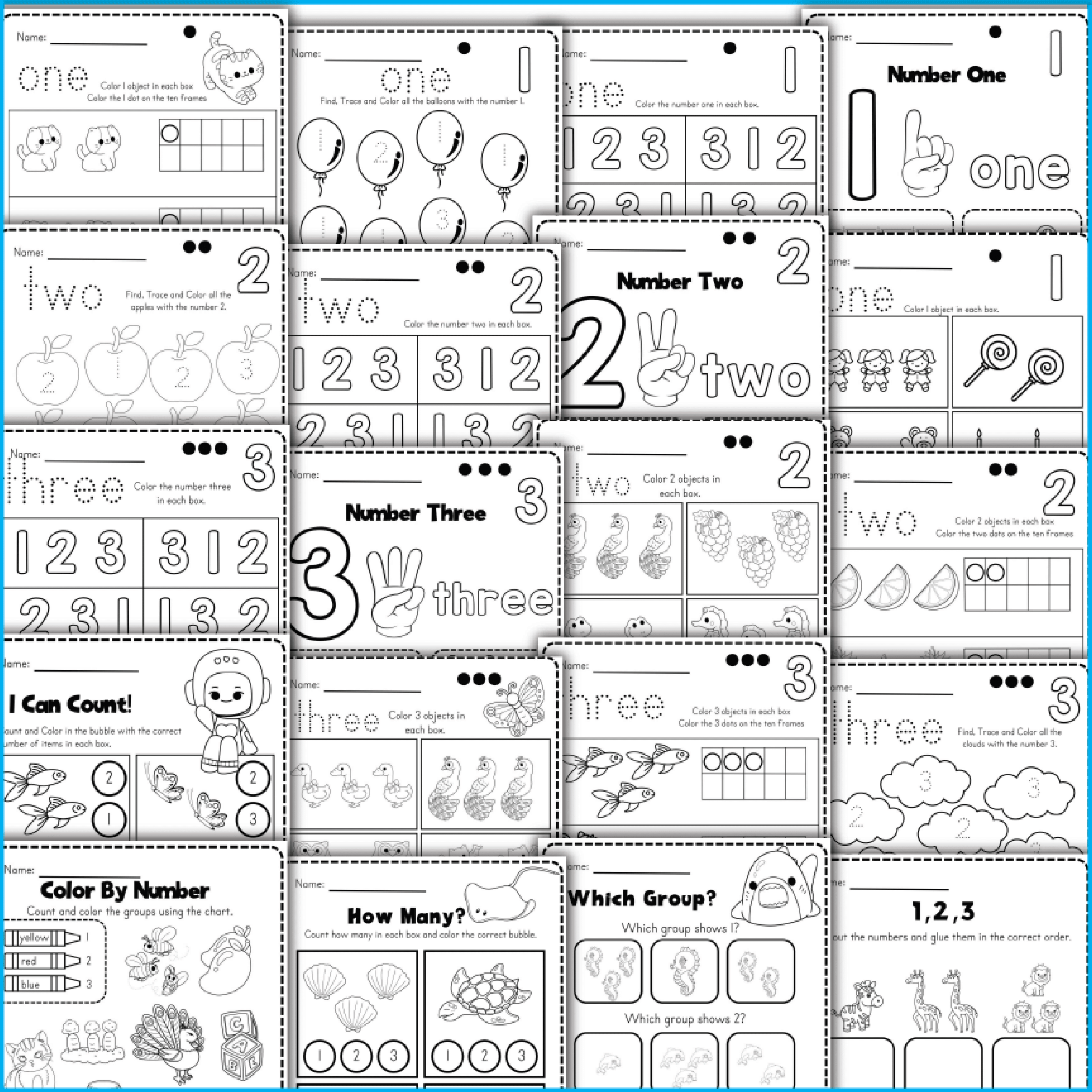 Back To School NO PREP Math And Literacy Packet Worksheets For Kindergarten