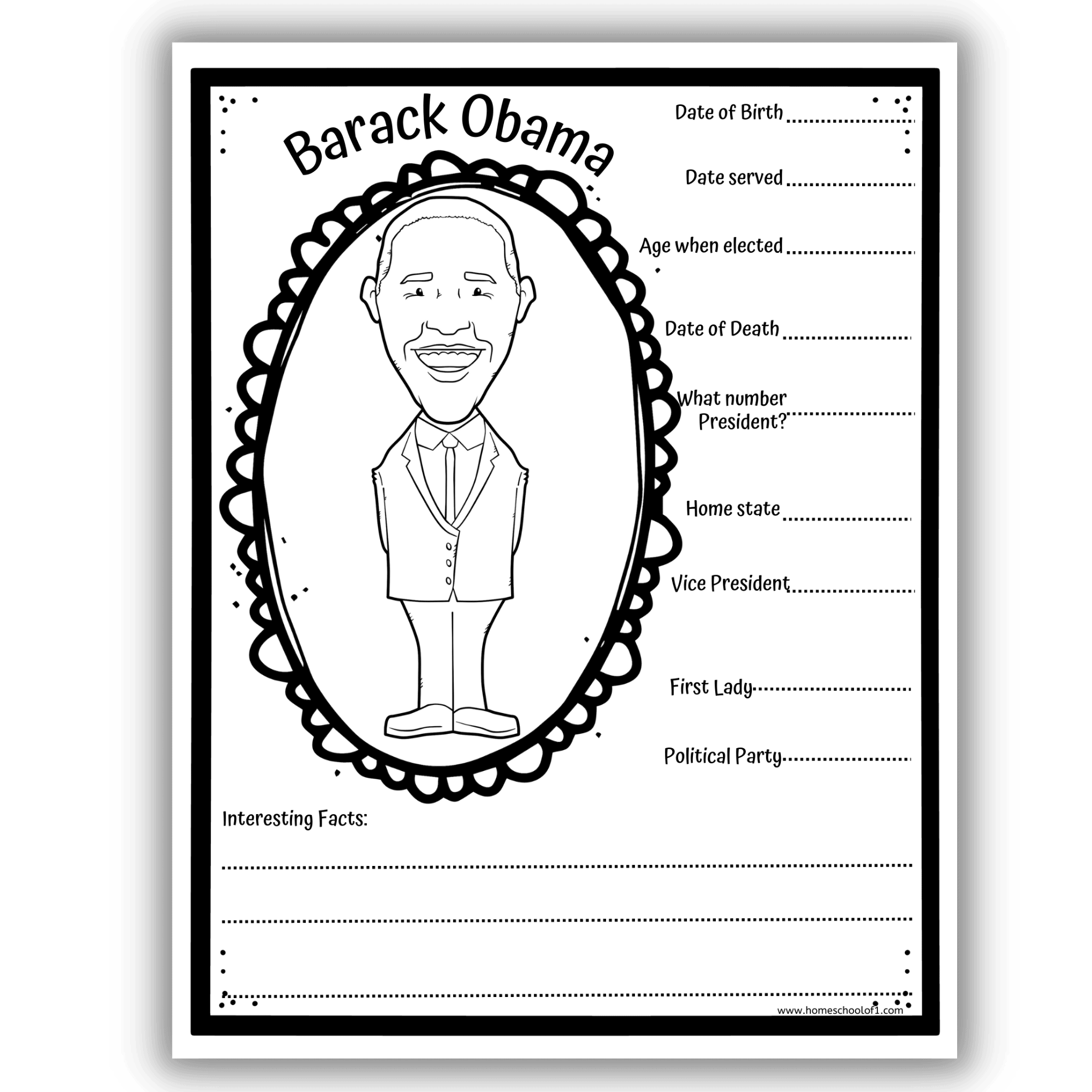 Barack Obama Coloring Pages Barack Obama Coloring Pages