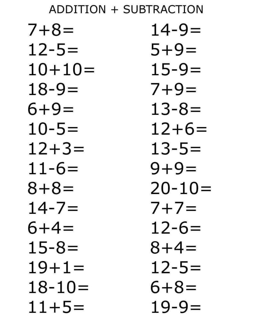 Basic Addition Subtraction Planet12sun