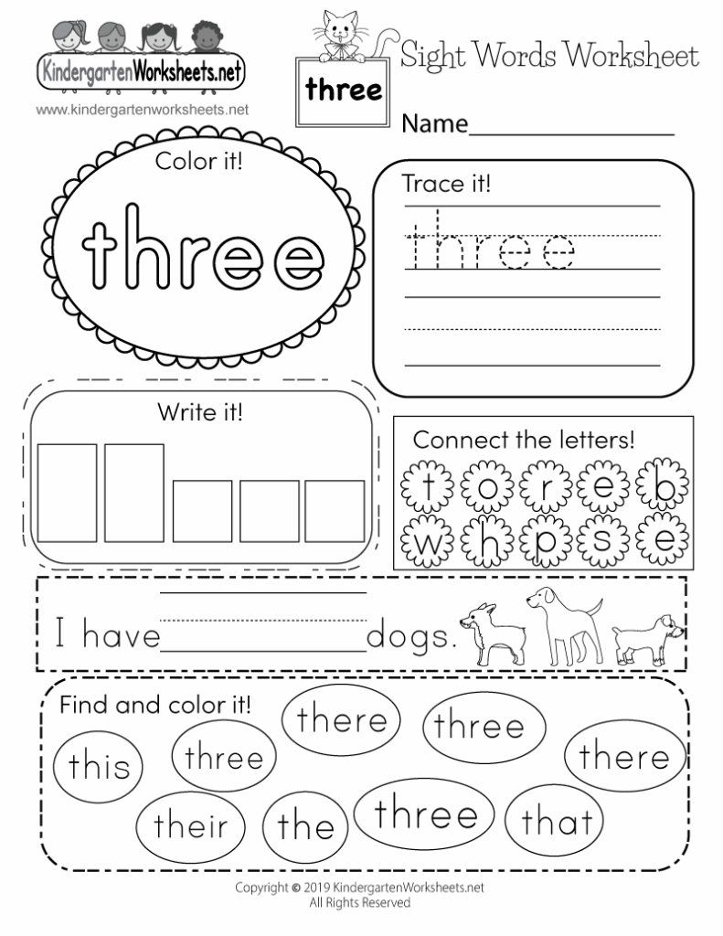 Free Printable Basic Word Reading Worksheets - Worksheets Template Free