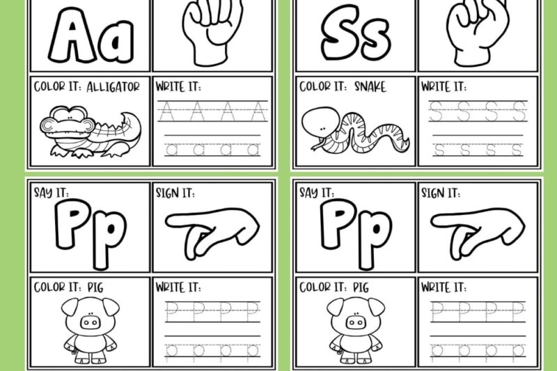 Asl Alphabet Worksheets