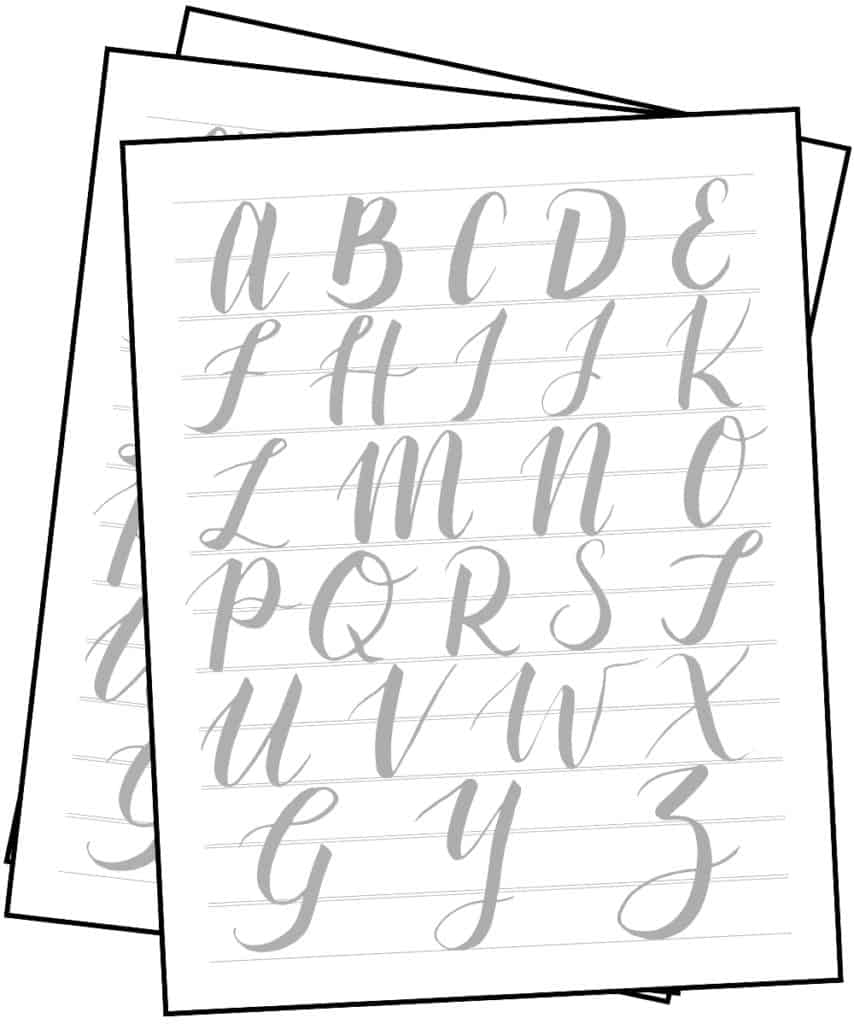 Beginner Brush Lettering The Basic Tools And Techniques Worksheets Library