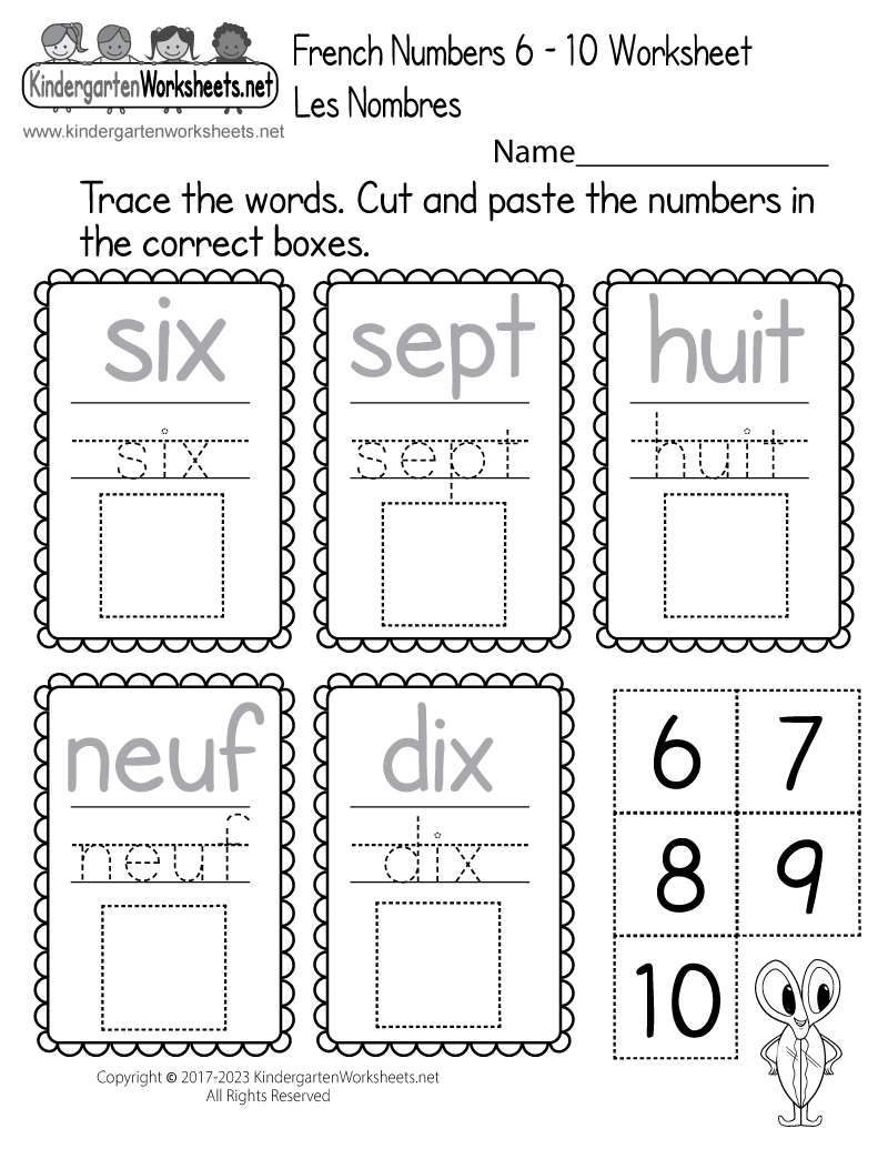 Free Printable French Colours Worksheets