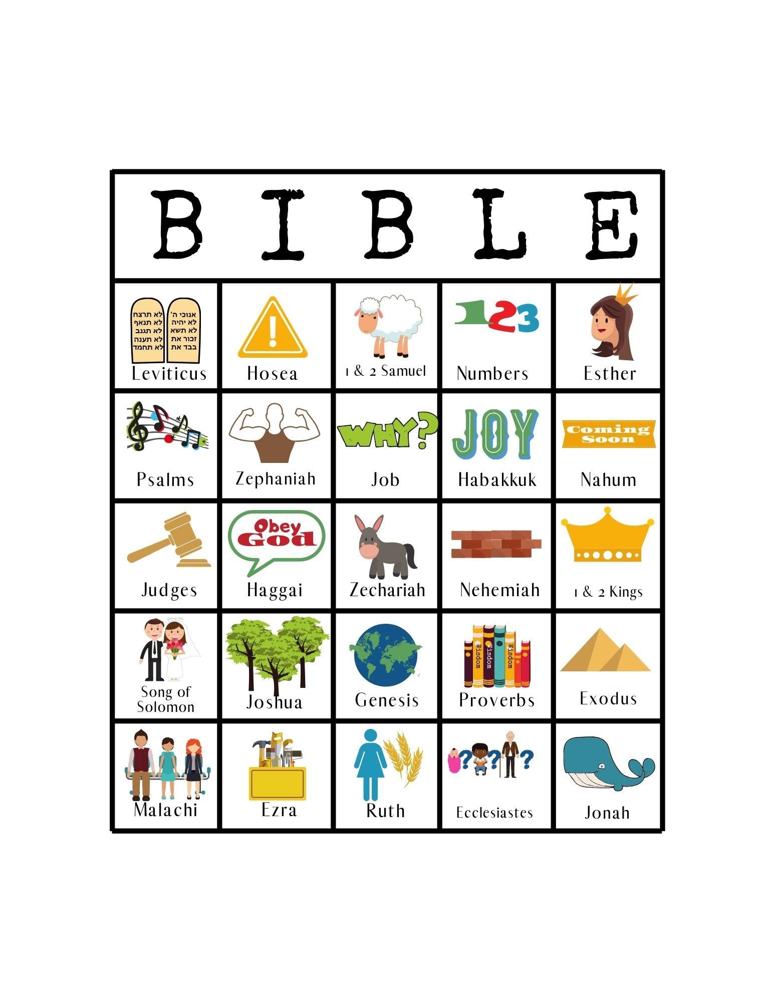 Bible BINGO Christian Preschool Printables Worksheets Library