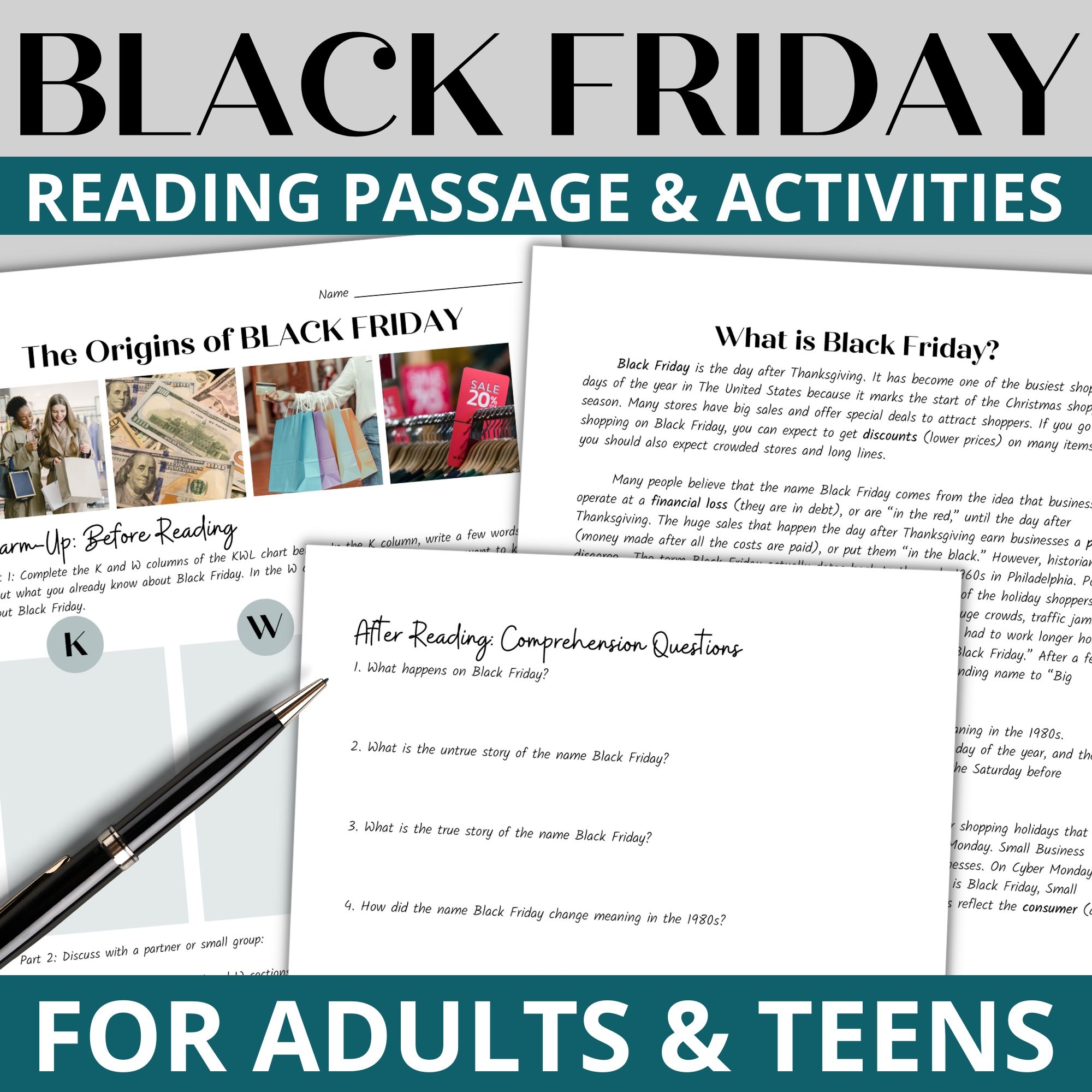 Black Friday Reading Comprehension Activities For ESL Adults And Teens Made By Teachers Black Friday Reading Comprehension Activities For ESL Adults And Teens Made By Teachers