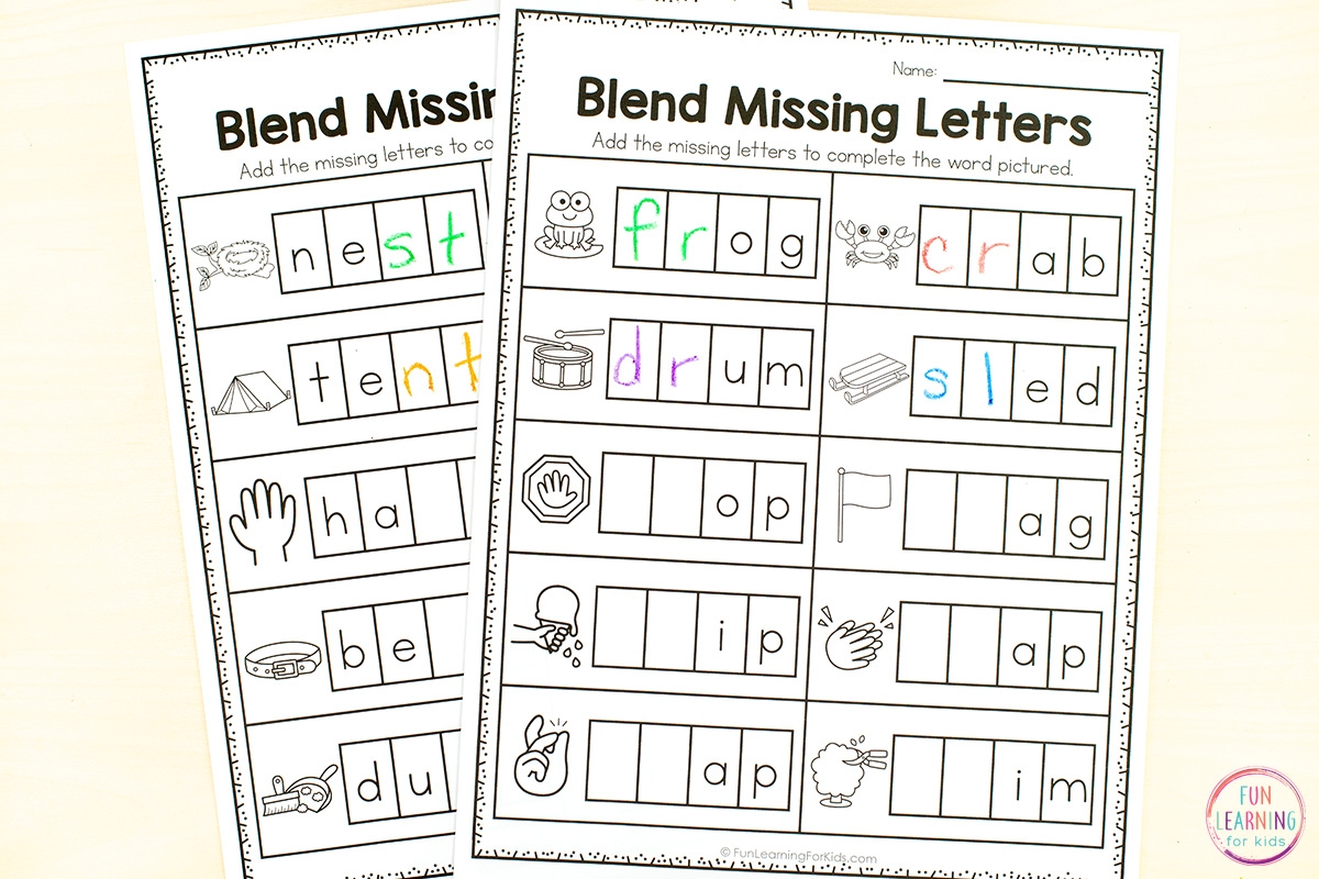 Free Printable Blending Sounds Worksheets