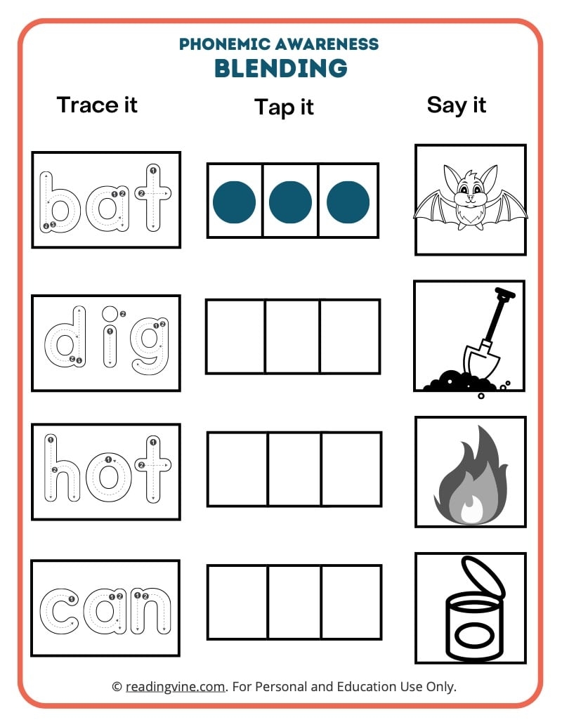 Blending Sounds Teaching Tips Free Printable Literacy Learn Worksheets Library