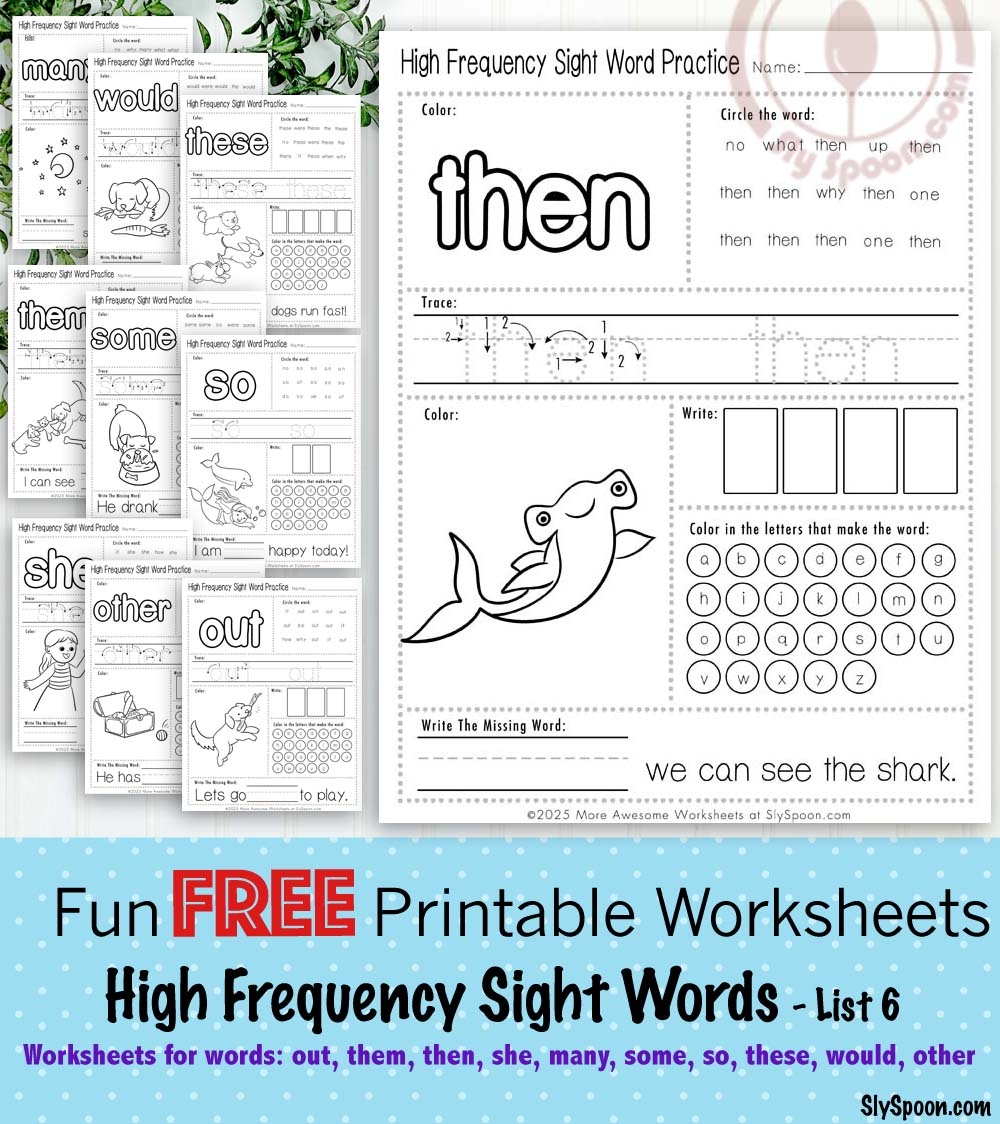 Free Kindergarten Sight Word Worksheets Away