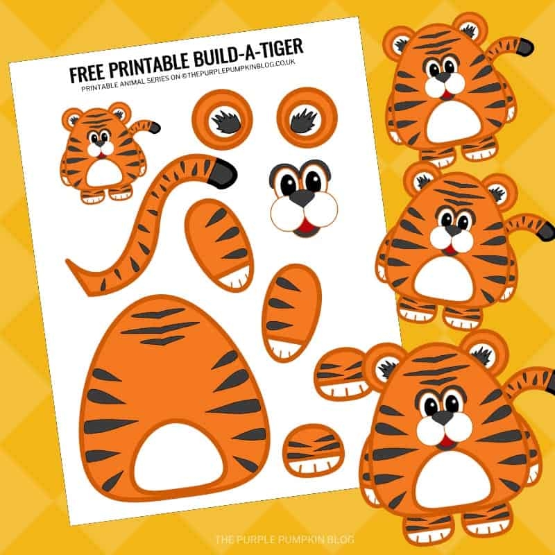 Build A Tiger Free Printable Paper Tiger Craft Template 