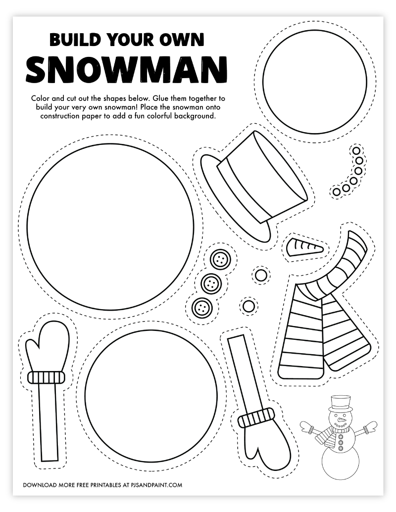 Snowman Craft Preschool Printable