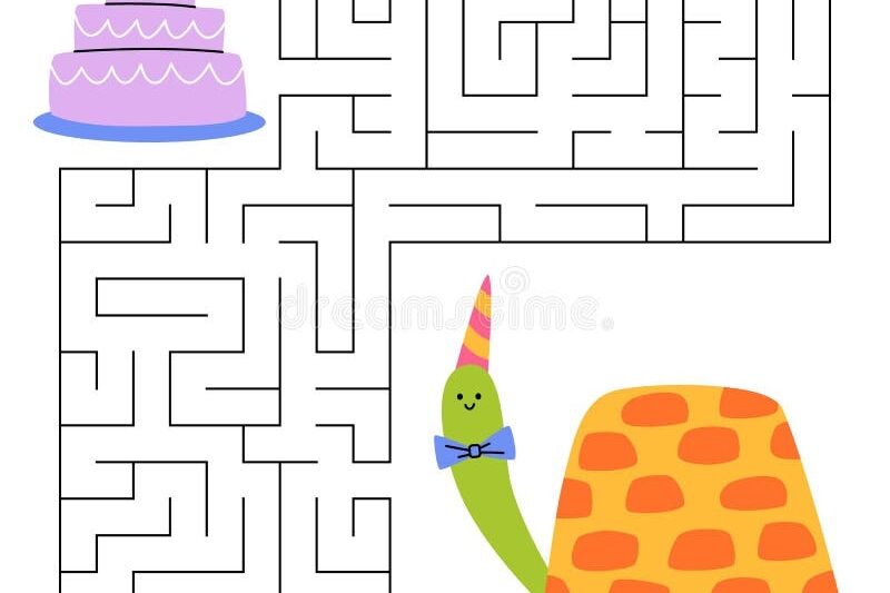 Cake Slice Maze Worksheet