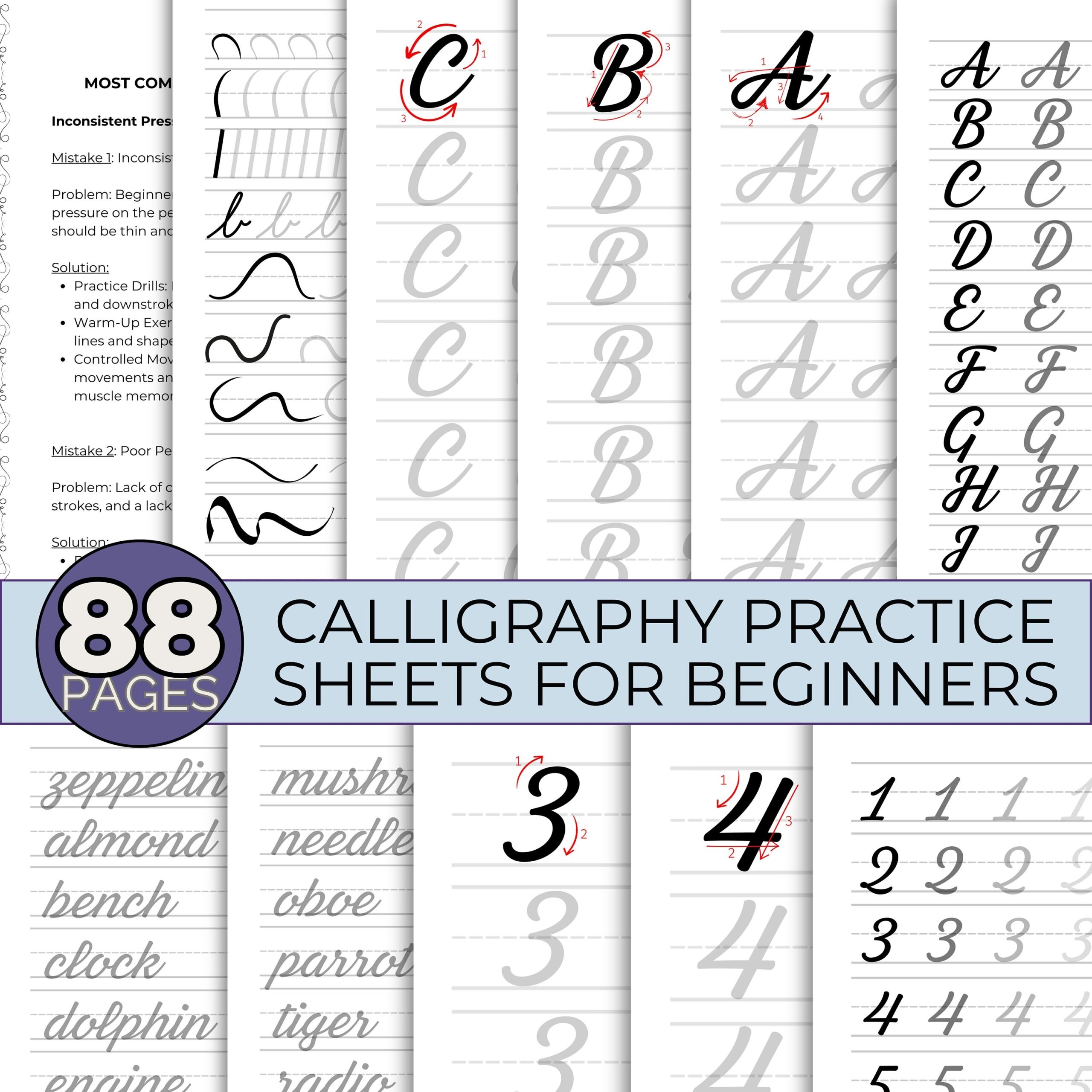 Free Printable Beginner Calligraphy Worksheets