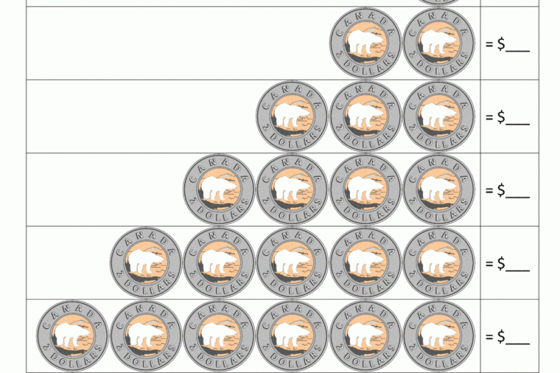 Free Canadian Money Worksheets For Kindergarten